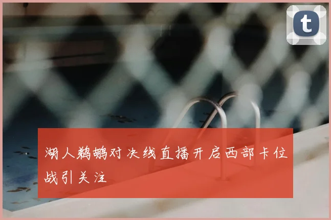 湖人鹈鹕对决线直播开启西部卡位战引关注